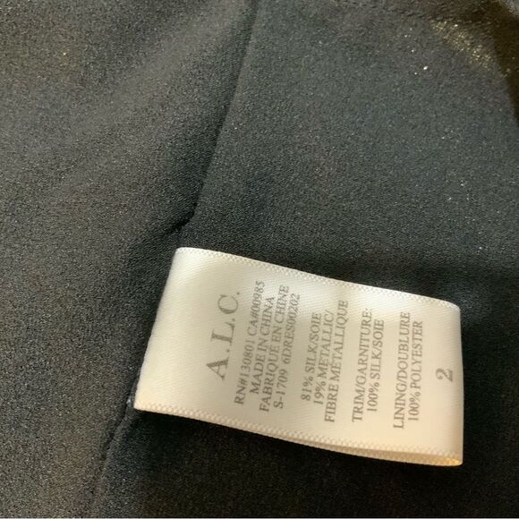 A.L.C. Harriet chiffon with metallic print Cocktail Dress Size 2 NWOT - Picture 7 of 7
